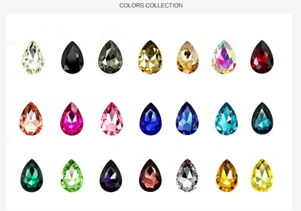 Glass Crystal 10x14 13x18 nice colors Waterdrop water drop teardrop shape Glue on rhinestone beads handicraft Photo frame diy - Image 59