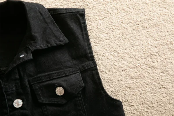 2024 Spring Summer Short Denim Vest Jacket White Female Slim Sleeveless Coat Black Pink Plus size 6XL Casual Womens Waistcoat - Image 34