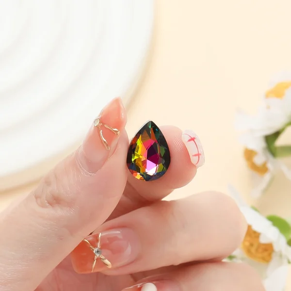 10pcs/lot Teardrop Glass Bead Crystal Gem Stone Point Back Drop Shape Rhinestones Glue On Rhinestone For DIY Jewelry Accessories - Image 39