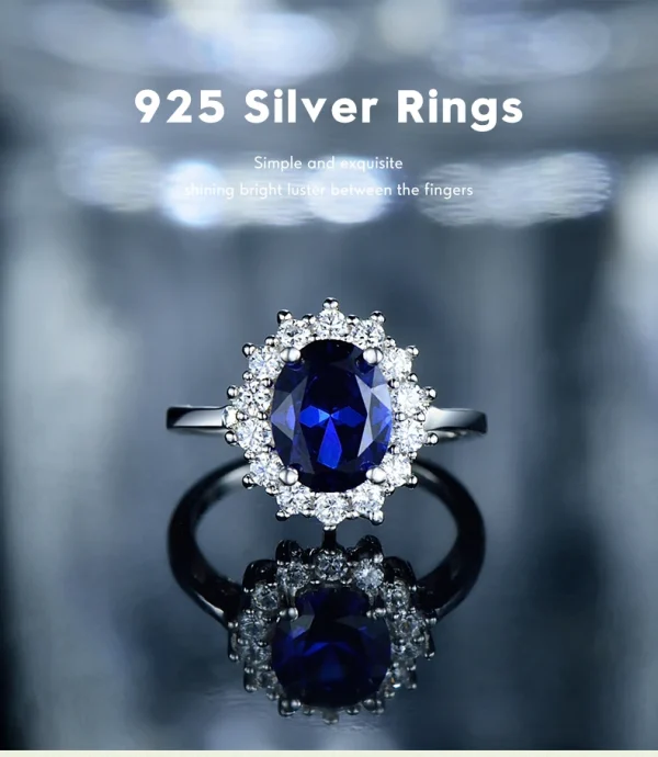 YANLOK Oval 925 Sterling Silver 5A Cubic Zirconia Multi-Color Flower shaped Engagement Ring for Women  Fine Jewelry Gift - Image 13
