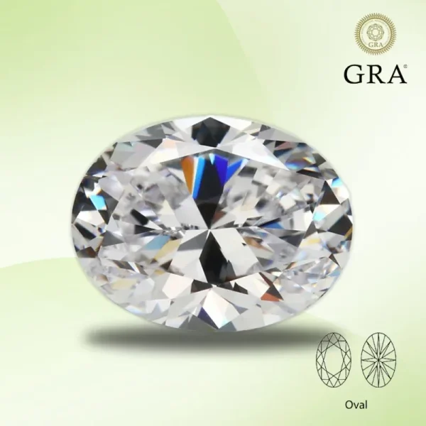 Moissanite Gemstone Oval Cut D Color VVS1 Lab Synthetic Created Heat Diamond for DIY Jewelry Making Materials with GRA Report