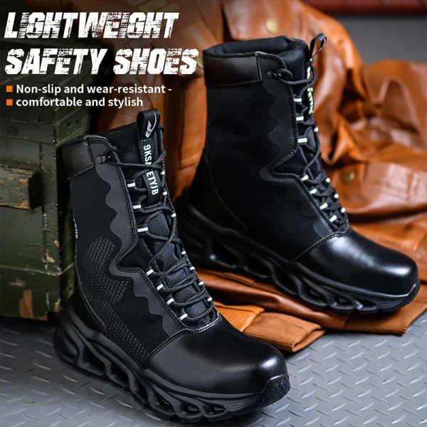 Men Safety Shoes Indestructible Steel Toe Work Boot Puncture-proof Sneakers Breathable Light Comfortable Construction Work Shoes - Image 5
