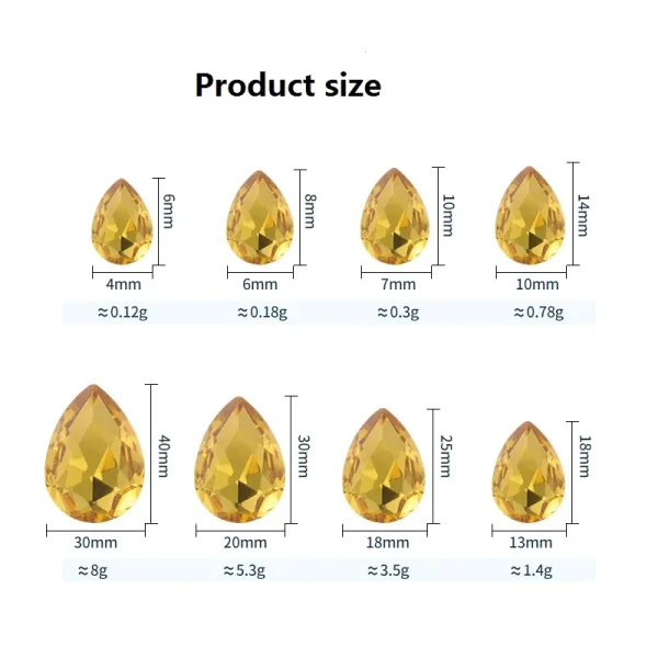 Glass Crystal 10x14 13x18 nice colors Waterdrop water drop teardrop shape Glue on rhinestone beads handicraft Photo frame diy - Image 3