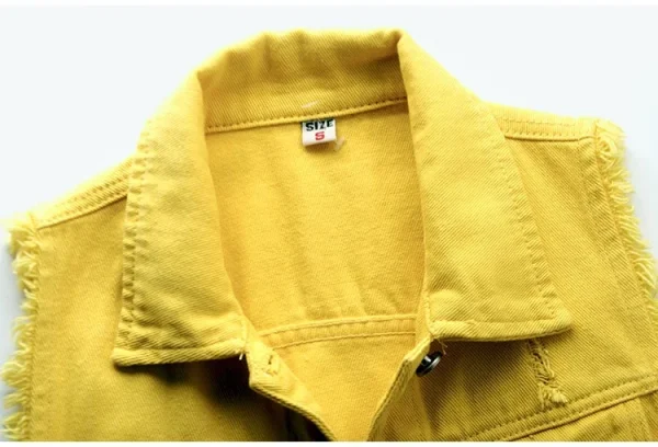 Women big size 6XL Denim Vest Sleeveless Waistcoat Students Casual Tops Jeans Jackets Red Pink Purple Yellow Blue White Jacket - Image 28