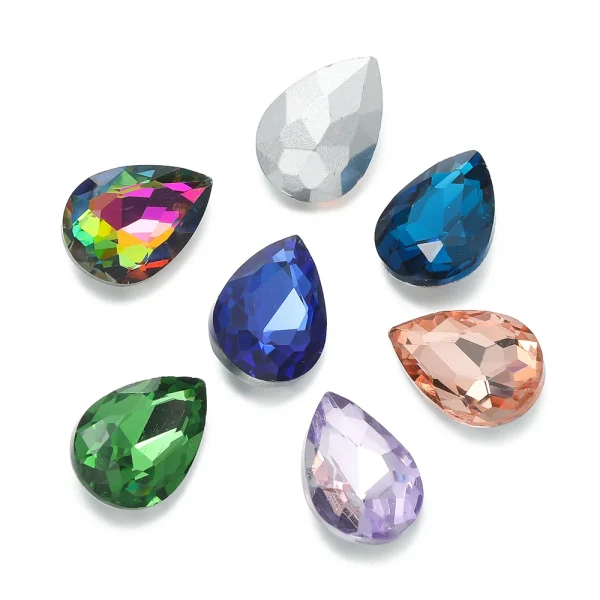 10pcs/lot Teardrop Glass Bead Crystal Gem Stone Point Back Drop Shape Rhinestones Glue On Rhinestone For DIY Jewelry Accessories - Image 15