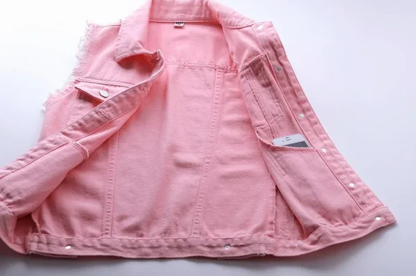 Women big size 6XL Denim Vest Sleeveless Waistcoat Students Casual Tops Jeans Jackets Red Pink Purple Yellow Blue White Jacket - Image 23