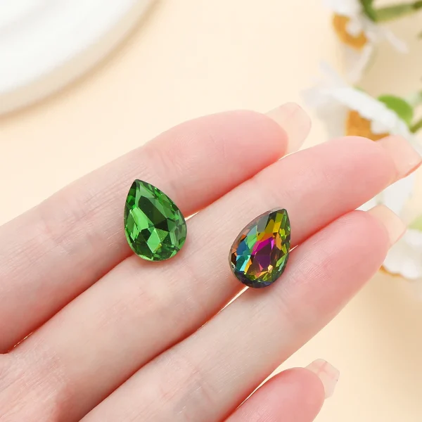 10pcs/lot Teardrop Glass Bead Crystal Gem Stone Point Back Drop Shape Rhinestones Glue On Rhinestone For DIY Jewelry Accessories - Image 38