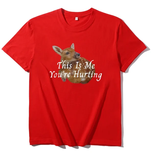 Aesthetically Sweet Y2K Clothes Tops Fairy Deer Print Cotton Women's Short Sleeve T-Shirt Harajuku Casual Loose Cute Streetwear - Image 4
