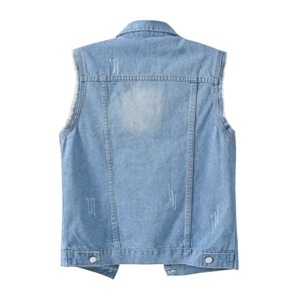 Women big size 6XL Denim Vest Sleeveless Waistcoat Students Casual Tops Jeans Jackets Red Pink Purple Yellow Blue White Jacket - Image 75