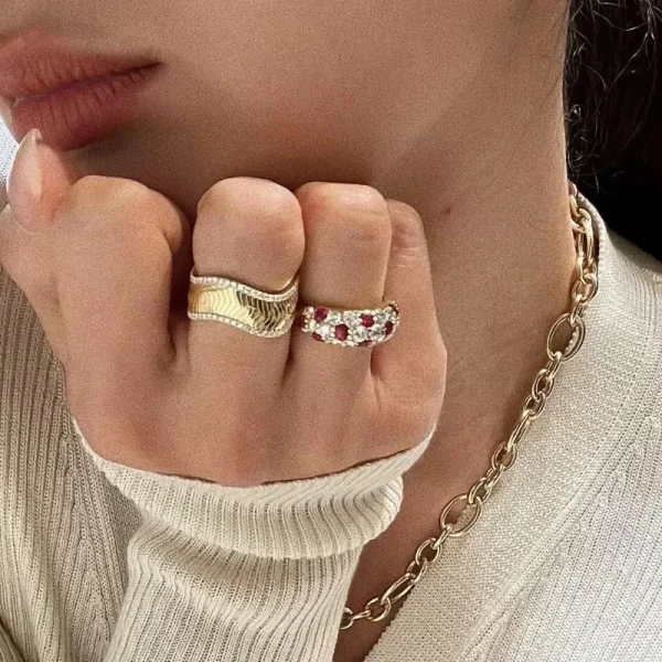 Luxury Ruby Shining engagement ring Silver 925 Inlaid Diamond Full Circle Red rings for women Fashion New in fine Jewelry - Image 4