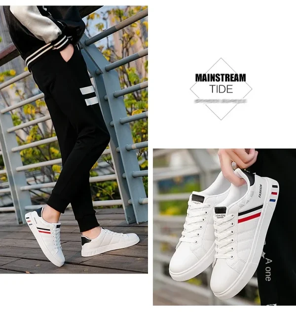 2024 Mens Casual Sneakers New Fashion Lace-up White Shoes Student Comfort Sports Plus Size Vulcanized Shoes Zapatillas De Hombre - Image 21