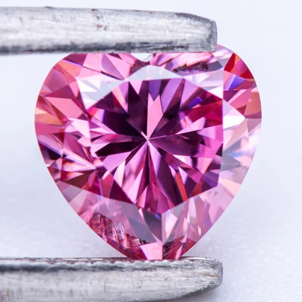 Moissanite Stone Heart Shape Pink Color VVS1 With GRA Certificate For Pass Diamond Tester Charms Top Jewelry Making Materials - Image 2