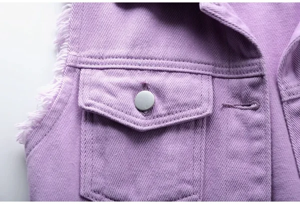 Women big size 6XL Denim Vest Sleeveless Waistcoat Students Casual Tops Jeans Jackets Red Pink Purple Yellow Blue White Jacket - Image 44