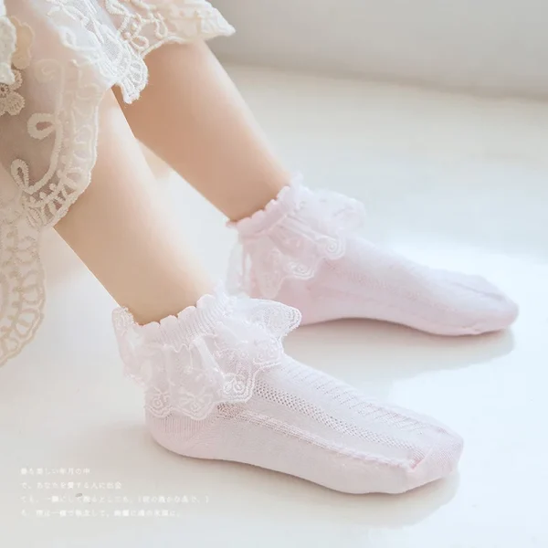 10/20 Pairs/lot Baby Girls Kids Socks Lace Ruffle Princess Mesh Children Ankle Short Breathable Cotton White Pink Toddler Sock - Image 3