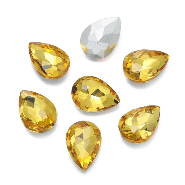 10pcs/lot Teardrop Glass Bead Crystal Gem Stone Point Back Drop Shape Rhinestones Glue On Rhinestone For DIY Jewelry Accessories - Image 10