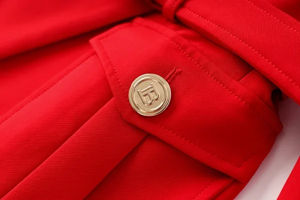 New Fall Party Red Women Pockets Jackets Slim Design Chic Lady Gorgeous Blazer with Belt - Image 10