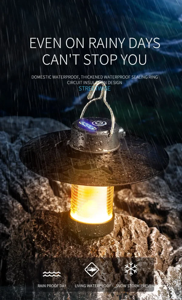 LED Camping Tent Lights Magnet Emergency Light Type-c Charging Camping Lantern Dimmable Hanging Lights for Outdoor Travel - Image 20