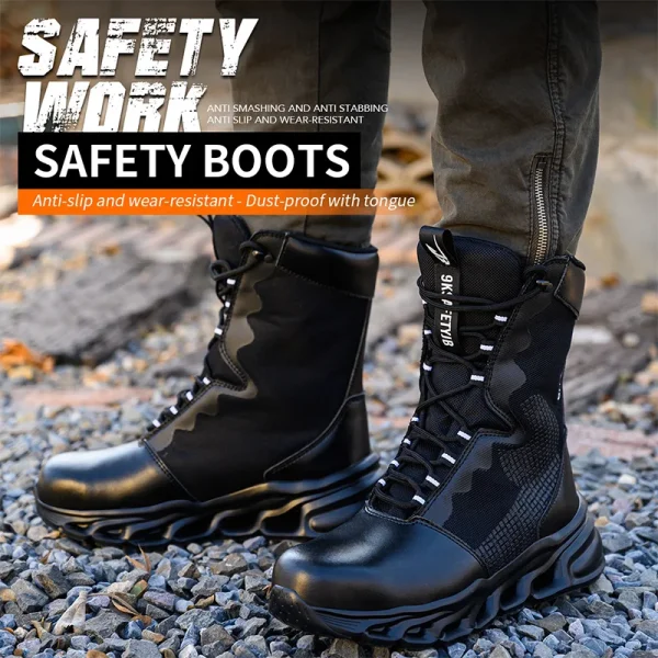 Men Safety Shoes Indestructible Steel Toe Work Boot Puncture-proof Sneakers Breathable Light Comfortable Construction Work Shoes - Image 6