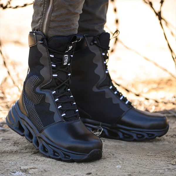 Men Safety Shoes Indestructible Steel Toe Work Boot Puncture-proof Sneakers Breathable Light Comfortable Construction Work Shoes - Image 2