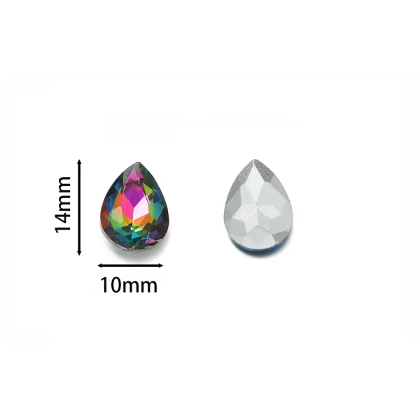 10pcs/lot Teardrop Glass Bead Crystal Gem Stone Point Back Drop Shape Rhinestones Glue On Rhinestone For DIY Jewelry Accessories - Image 6
