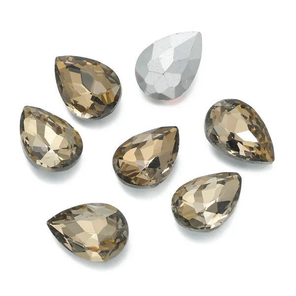 10pcs/lot Teardrop Glass Bead Crystal Gem Stone Point Back Drop Shape Rhinestones Glue On Rhinestone For DIY Jewelry Accessories - Image 16