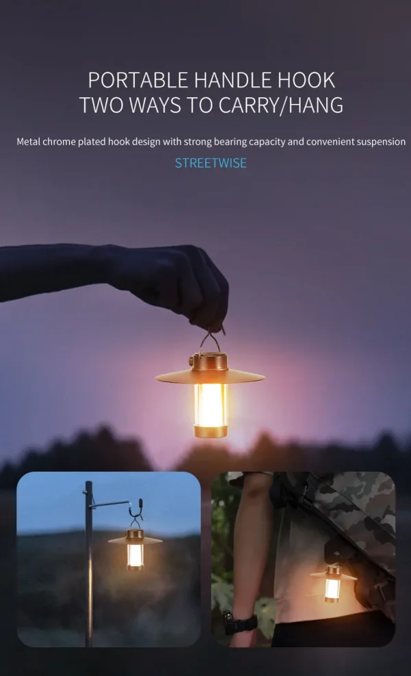LED Camping Tent Lights Magnet Emergency Light Type-c Charging Camping Lantern Dimmable Hanging Lights for Outdoor Travel - Image 11