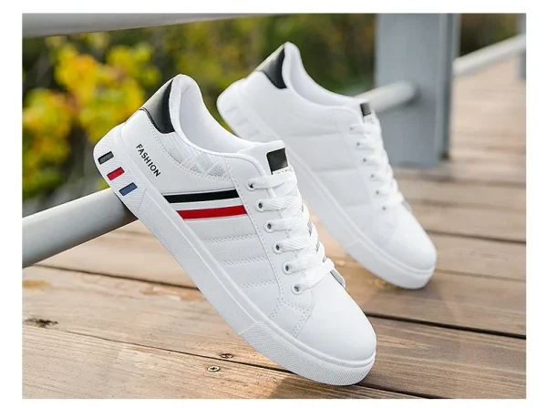 2024 Mens Casual Sneakers New Fashion Lace-up White Shoes Student Comfort Sports Plus Size Vulcanized Shoes Zapatillas De Hombre - Image 24