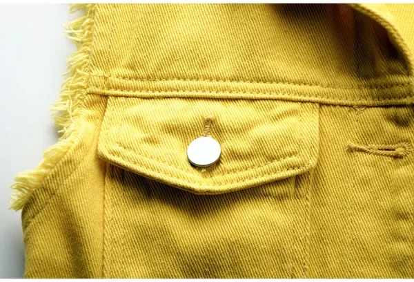 Women big size 6XL Denim Vest Sleeveless Waistcoat Students Casual Tops Jeans Jackets Red Pink Purple Yellow Blue White Jacket - Image 29