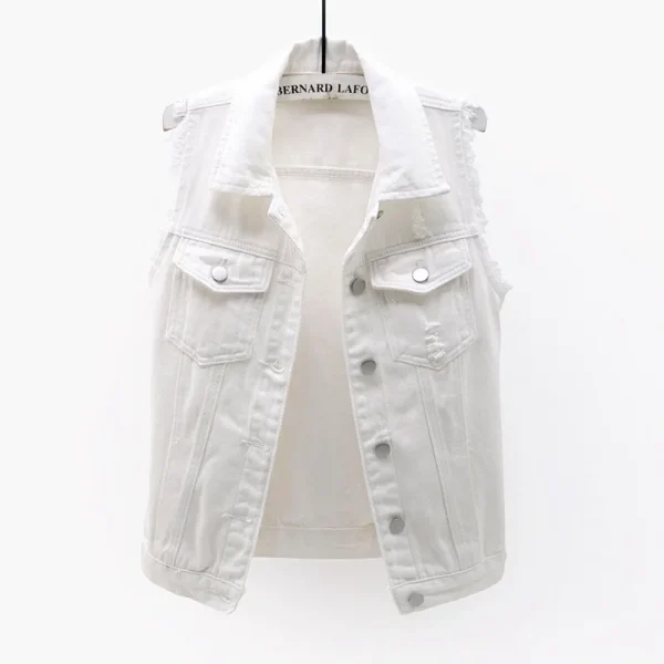 Women big size 6XL Denim Vest Sleeveless Waistcoat Students Casual Tops Jeans Jackets Red Pink Purple Yellow Blue White Jacket - Image 54