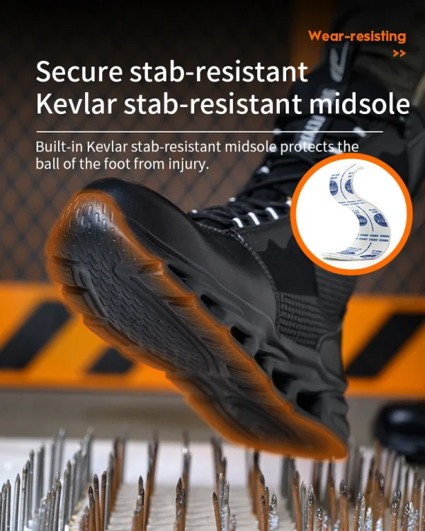 Men Safety Shoes Indestructible Steel Toe Work Boot Puncture-proof Sneakers Breathable Light Comfortable Construction Work Shoes - Image 17