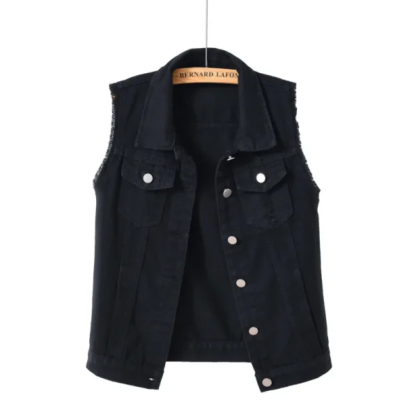 Women big size 6XL Denim Vest Sleeveless Waistcoat Students Casual Tops Jeans Jackets Red Pink Purple Yellow Blue White Jacket - Image 10
