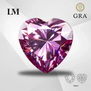 Moissanite Stone Heart Shape Pink Color VVS1 With GRA Certificate For Pass Diamond Tester Charms Top Jewelry Making Materials