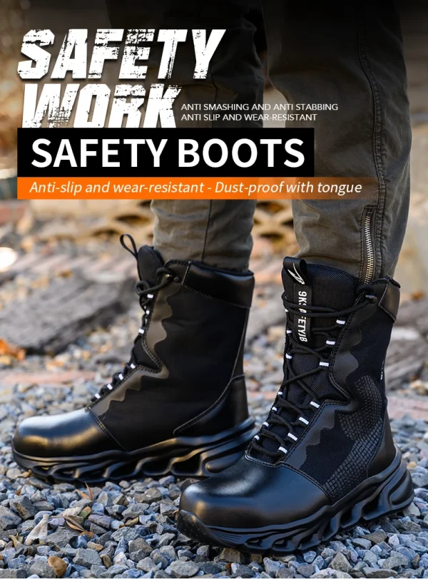 Men Safety Shoes Indestructible Steel Toe Work Boot Puncture-proof Sneakers Breathable Light Comfortable Construction Work Shoes - Image 12