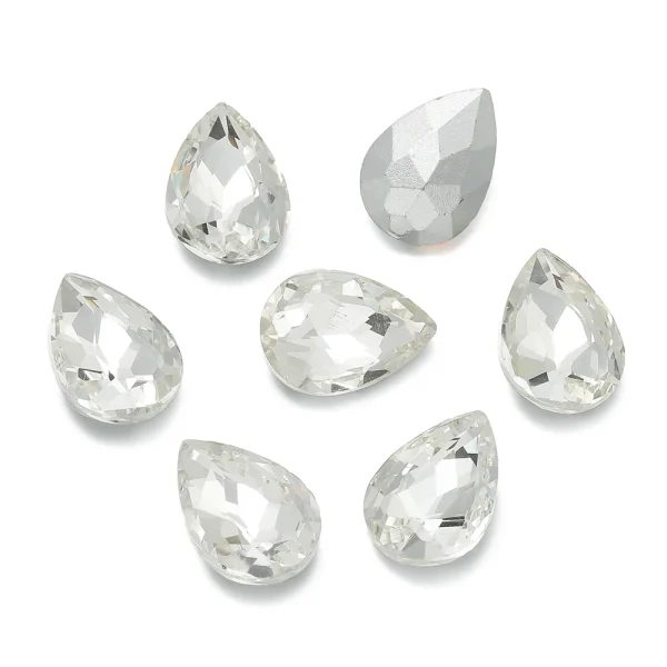 10pcs/lot Teardrop Glass Bead Crystal Gem Stone Point Back Drop Shape Rhinestones Glue On Rhinestone For DIY Jewelry Accessories - Image 12