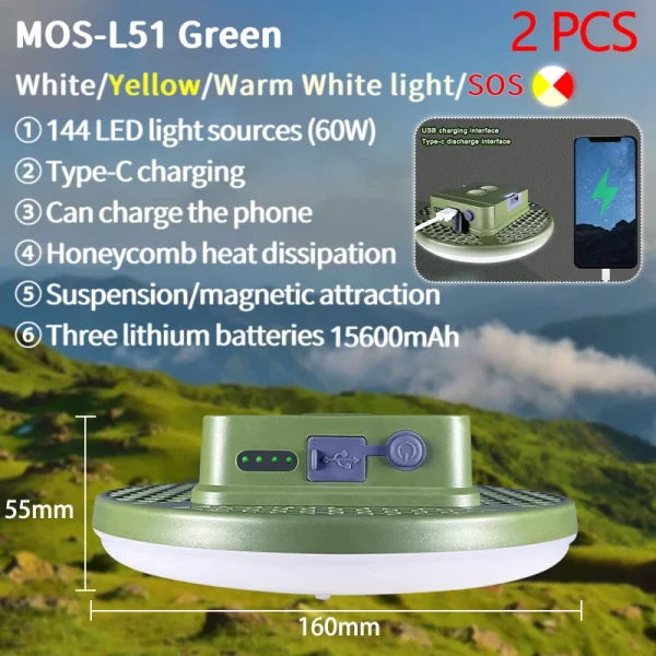 MOSLIGHTING Rechargeable Camping Light Outdoor Fishing Flashlight Tent Lantern Work Emergency Mountaineering Night Lighting LED - Image 7