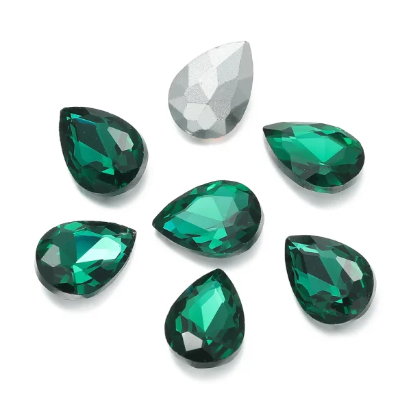10pcs/lot Teardrop Glass Bead Crystal Gem Stone Point Back Drop Shape Rhinestones Glue On Rhinestone For DIY Jewelry Accessories - Image 9