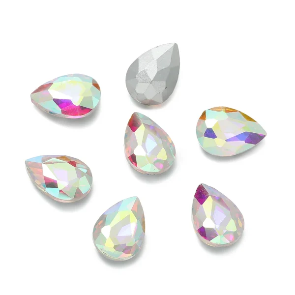 10pcs/lot Teardrop Glass Bead Crystal Gem Stone Point Back Drop Shape Rhinestones Glue On Rhinestone For DIY Jewelry Accessories - Image 17