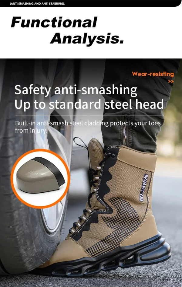 Men Safety Shoes Indestructible Steel Toe Work Boot Puncture-proof Sneakers Breathable Light Comfortable Construction Work Shoes - Image 16