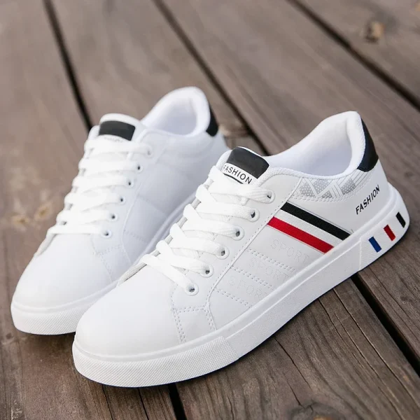 2024 Mens Casual Sneakers New Fashion Lace-up White Shoes Student Comfort Sports Plus Size Vulcanized Shoes Zapatillas De Hombre - Image 7