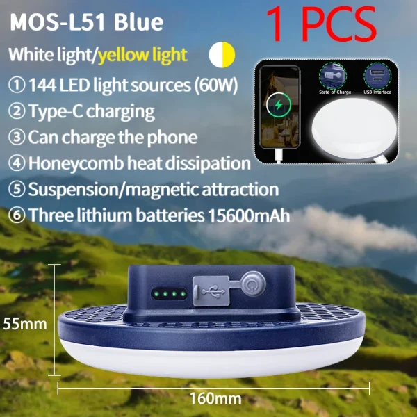 MOSLIGHTING Rechargeable Camping Light Outdoor Fishing Flashlight Tent Lantern Work Emergency Mountaineering Night Lighting LED - Image 10