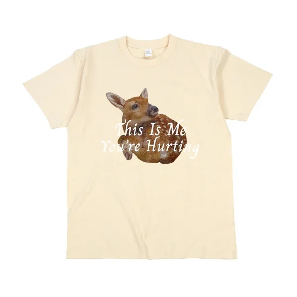 Aesthetically Sweet Y2K Clothes Tops Fairy Deer Print Cotton Women's Short Sleeve T-Shirt Harajuku Casual Loose Cute Streetwear - Image 9