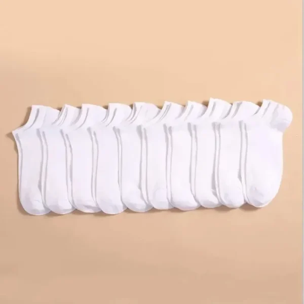 10 Pairs Women Socks Breathable Sports socks Solid Color Boat socks Comfortable Cotton Ankle Socks White Black - Image 6