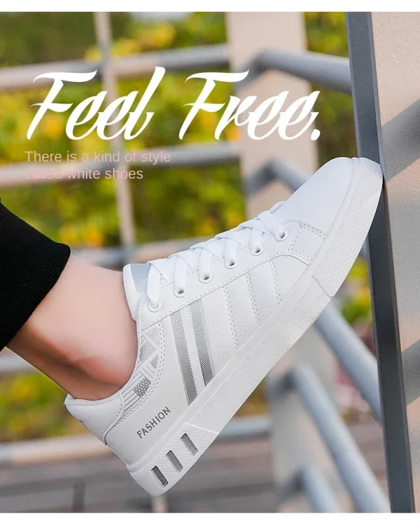 2024 Mens Casual Sneakers New Fashion Lace-up White Shoes Student Comfort Sports Plus Size Vulcanized Shoes Zapatillas De Hombre - Image 13