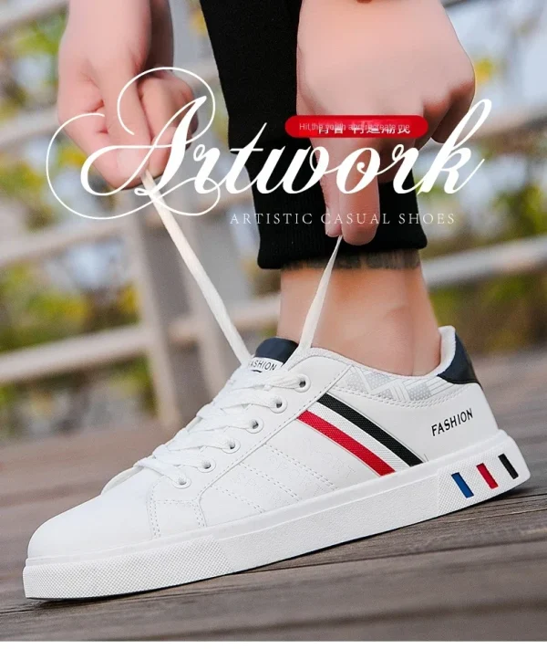 2024 Mens Casual Sneakers New Fashion Lace-up White Shoes Student Comfort Sports Plus Size Vulcanized Shoes Zapatillas De Hombre - Image 11