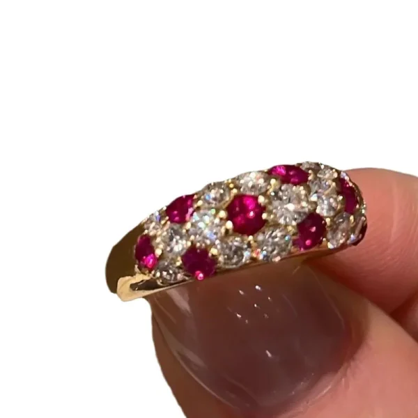Luxury Ruby Shining engagement ring Silver 925 Inlaid Diamond Full Circle Red rings for women Fashion New in fine Jewelry - Image 6