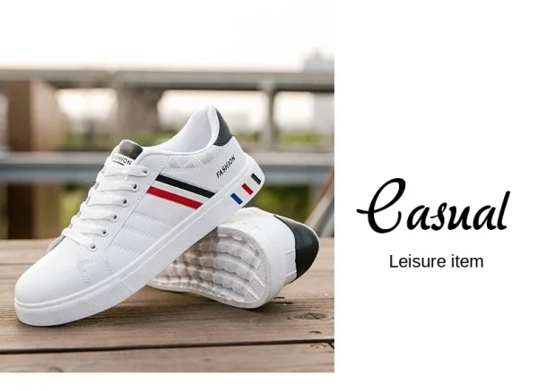 2024 Mens Casual Sneakers New Fashion Lace-up White Shoes Student Comfort Sports Plus Size Vulcanized Shoes Zapatillas De Hombre - Image 27