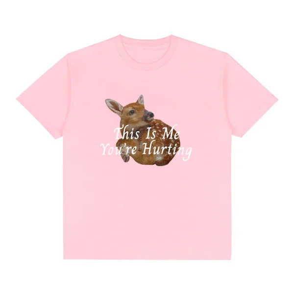 Aesthetically Sweet Y2K Clothes Tops Fairy Deer Print Cotton Women's Short Sleeve T-Shirt Harajuku Casual Loose Cute Streetwear - Image 8