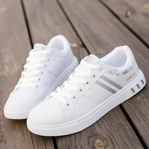 2024 Mens Casual Sneakers New Fashion Lace-up White Shoes Student Comfort Sports Plus Size Vulcanized Shoes Zapatillas De Hombre - Image 9