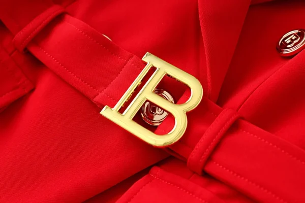 New Fall Party Red Women Pockets Jackets Slim Design Chic Lady Gorgeous Blazer with Belt - Image 8