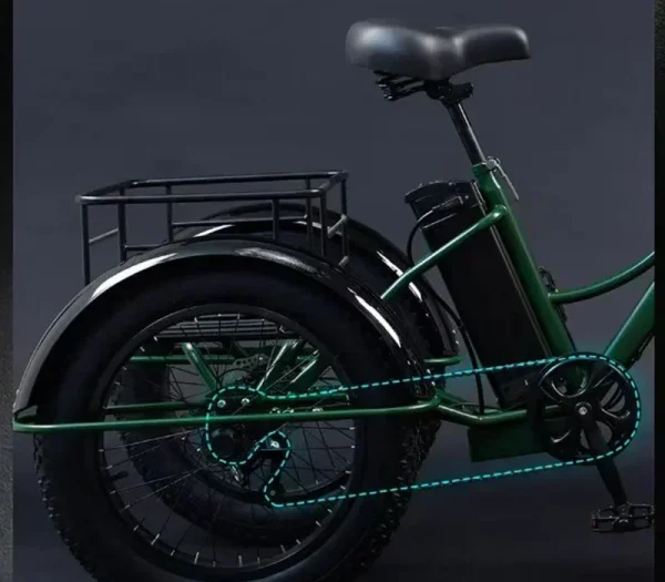 Tricyle Adult Electric Bicycle Adult 24 Inch 750W15AH Battery Fat Ebike 3Wheel Electric Cargo Bike Mobile Battery Cargo Electric - Image 24